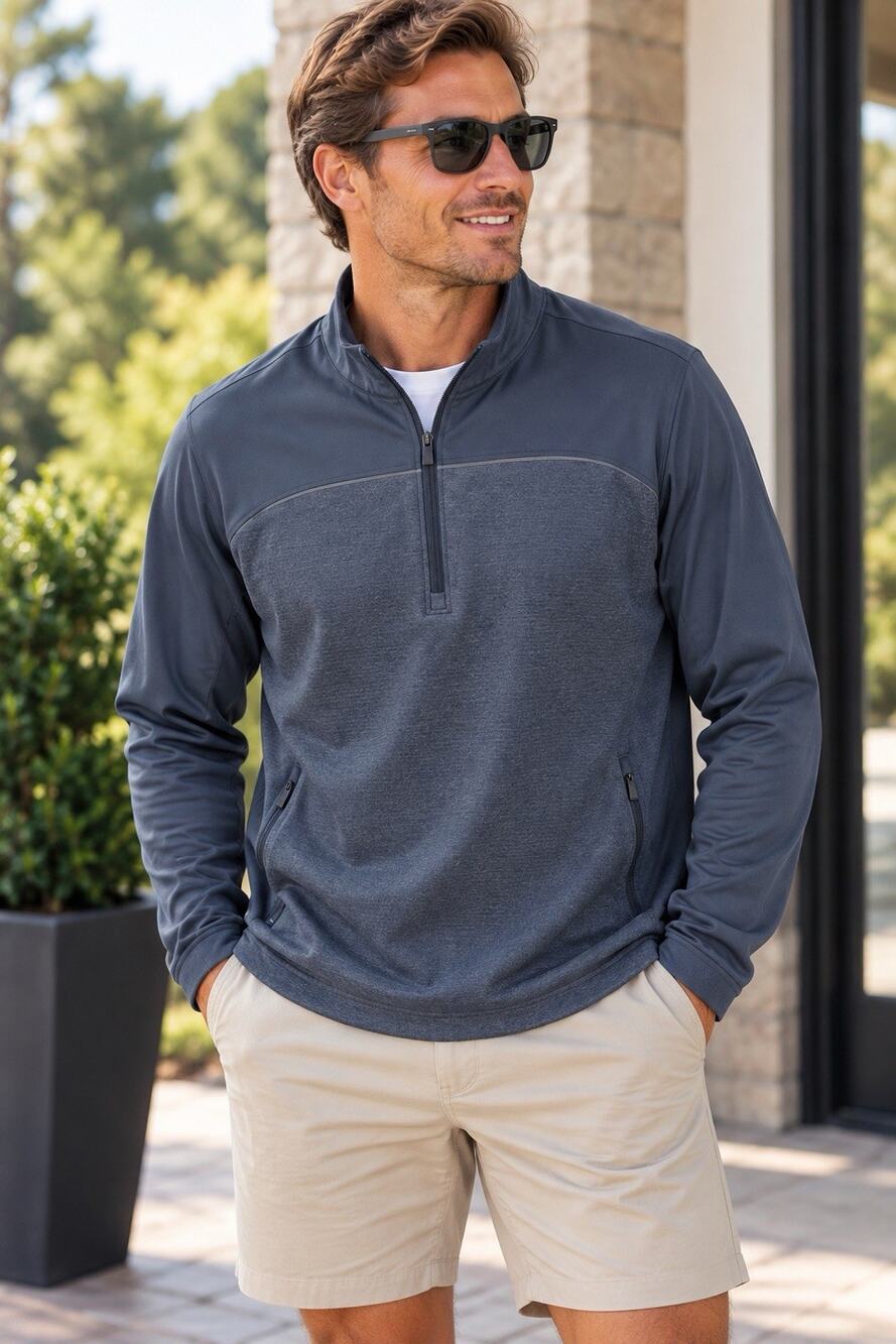 Adidas Blue 1/4 Zip Pullover Zip Pockets Sz xl